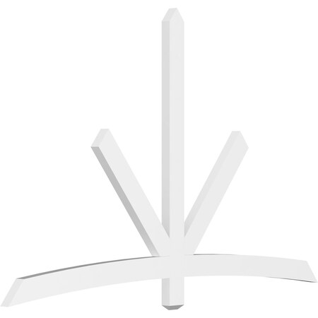 Ekena Millwork Alberta Architectural Grade PVC Gable Bracket, 84"W x 52 1/2"H x 2"D x 4"F, 15/12 Pitch GBP084X53X0204ALB00